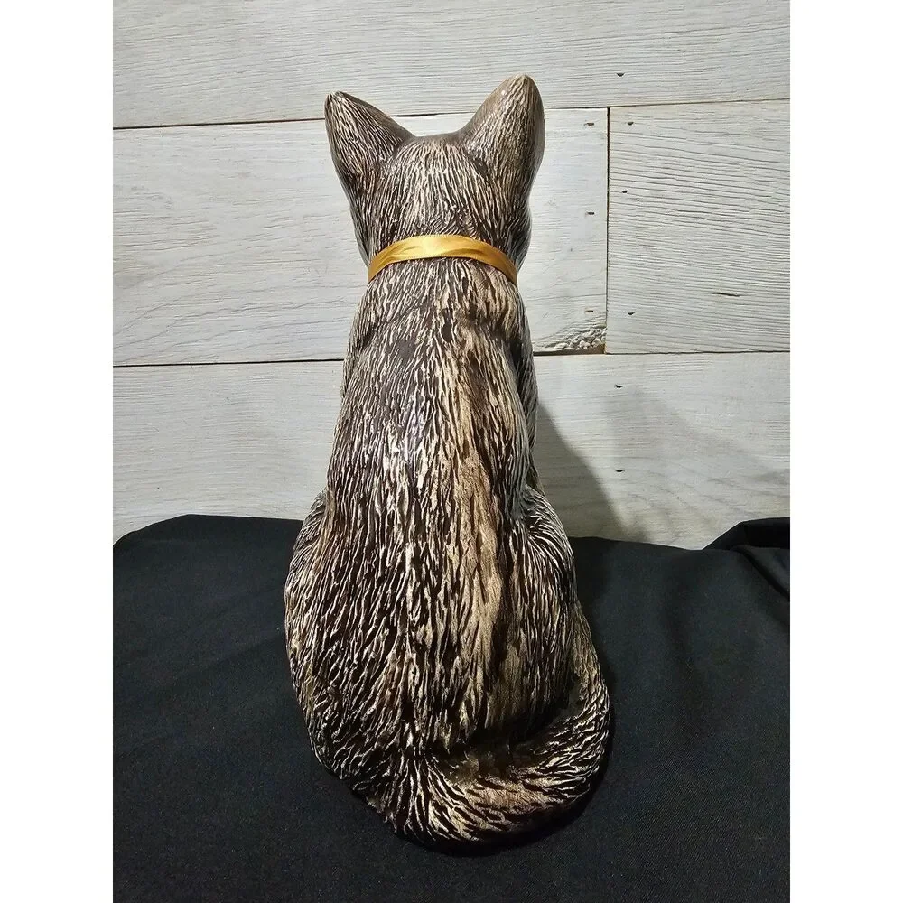Rare Vintage 1987 9.5 inch cat brown w blue eyes